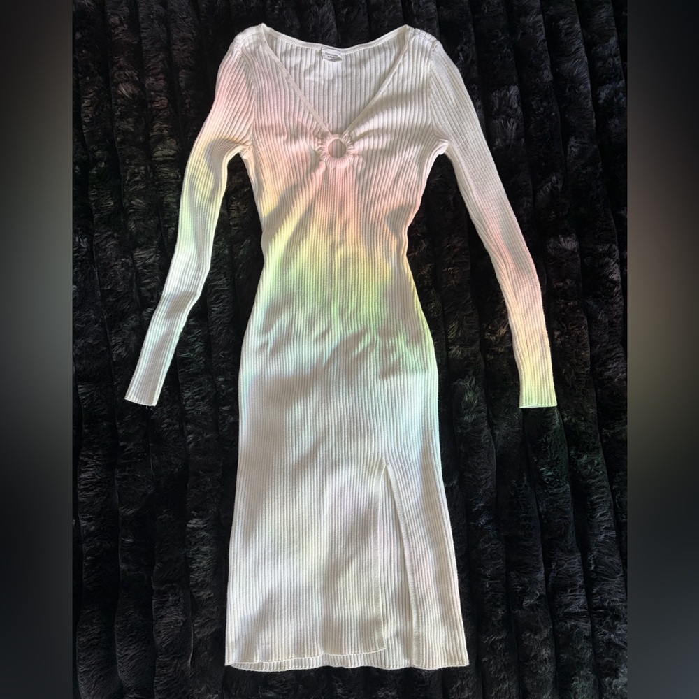 Abercrombie & Fitch Ribbed O-Ring Midi Dress